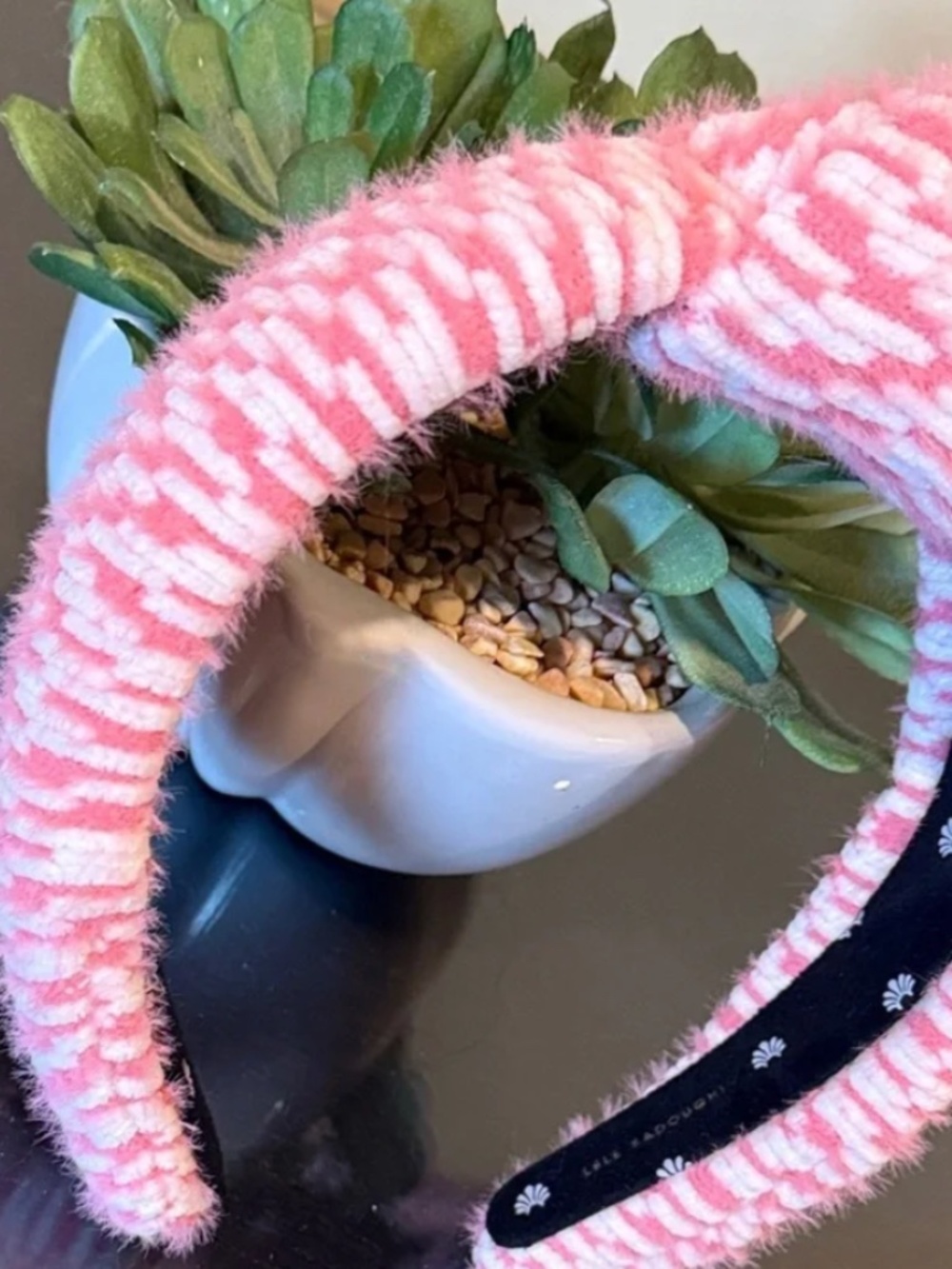 LELE SADOUGHI madison knotted fuzzy pink headband NEW